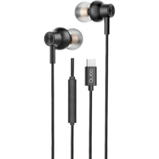 Auriculares Qubo AU-300C con cable USB-C Micrófono y control de volumen Negros