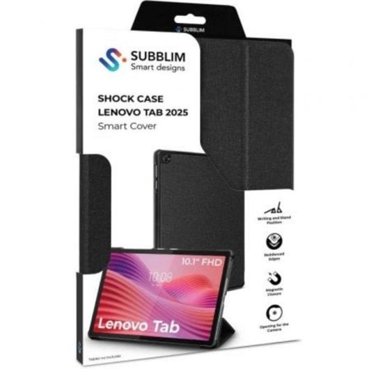 Funda Subblim Shock Case Lenovo Tab 10,1" Negra SmartCover y Protección 360°