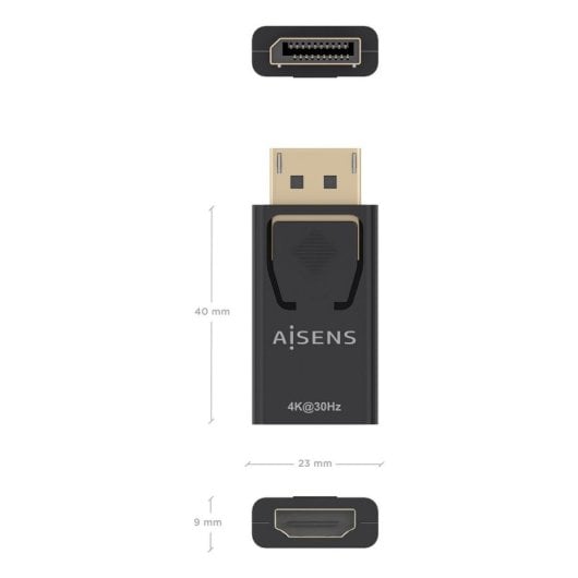 Conversor de vídeo Aisens DP/M-HDMI/H DisplayPort a HDMI 4K Negro