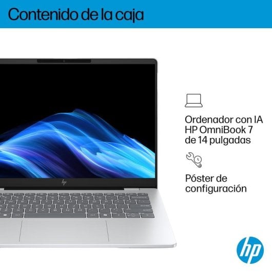 Portatile HP OmniBook 7 AI 14-fr0014ns 14" Intel Core Ultra 7 255H 32GB 1TB SSD OLED Glacier Silver