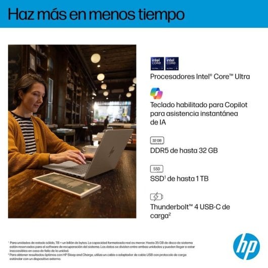 Portatile HP OmniBook 7 AI 14-fr0014ns 14" Intel Core Ultra 7 255H 32GB 1TB SSD OLED Glacier Silver