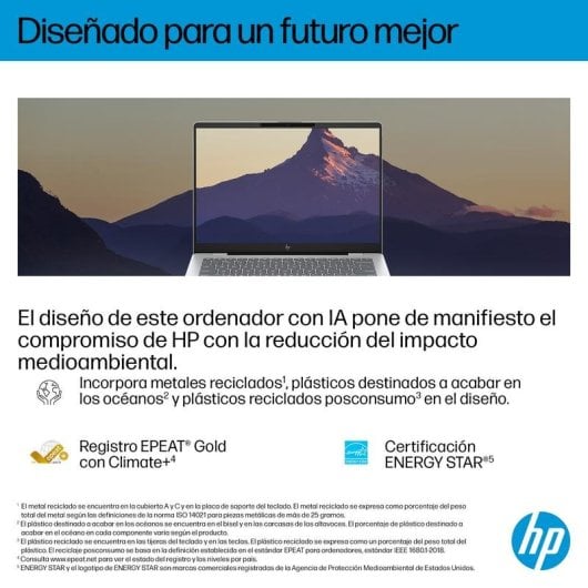 Portatile HP OmniBook 7 AI 14-fr0014ns 14" Intel Core Ultra 7 255H 32GB 1TB SSD OLED Glacier Silver