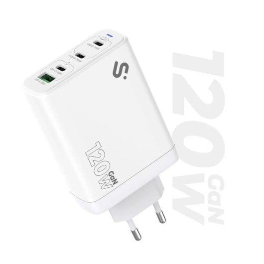 Cargador Subblim GaN 120W USB-C 4 Puertos Power Delivery Compacto Blanco