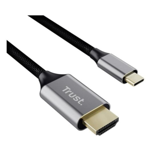 Cambiador de género Trust Calyx USB-C a HDMI 2 m 4K Negro Plata