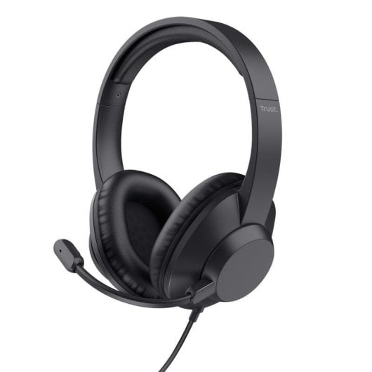 Auriculares Trust Ayda Max com fio jack 3.5mm para escritório e chamadas microfone preto