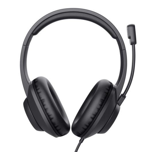 Auriculares Trust Ayda Max com fio jack 3.5mm para escritório e chamadas microfone preto