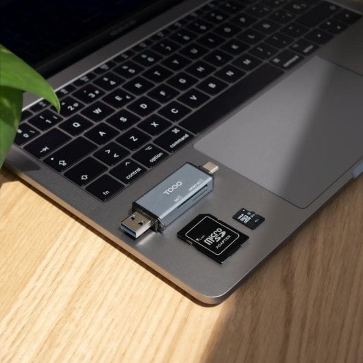 Lector de Tarjetas TooQ TQR-3001G SD TF USB-C 3.0 USB-A Gris Aluminio
