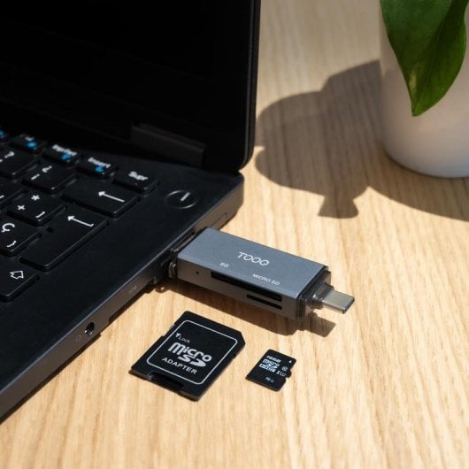 Lector de Tarjetas TooQ TQR-3001G SD TF USB-C 3.0 USB-A Gris Aluminio
