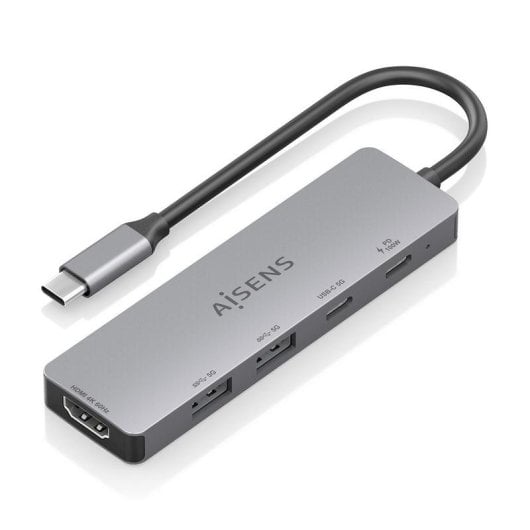 Dock USB-C Aisens ASUC-5P028-GR 1xHDMI 4K 2xUSB-A 2xUSB-C 100W PD Gris