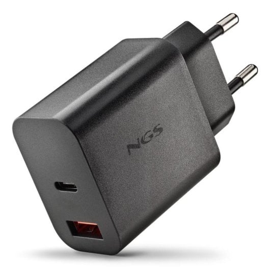 Carregador NGS ERA 30W BLACK GaN 2 Portas USB-C USB-A Carga Rápida