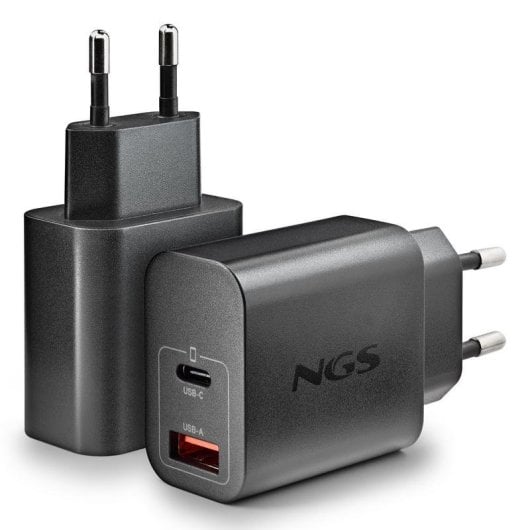 Carregador NGS ERA 30W BLACK GaN 2 Portas USB-C USB-A Carga Rápida
