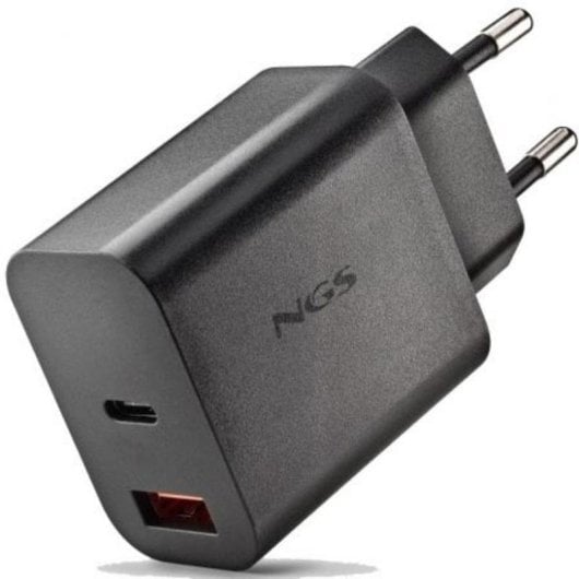 Carregador NGS ERA 30W BLACK GaN 2 Portas USB-C USB-A Carga Rápida