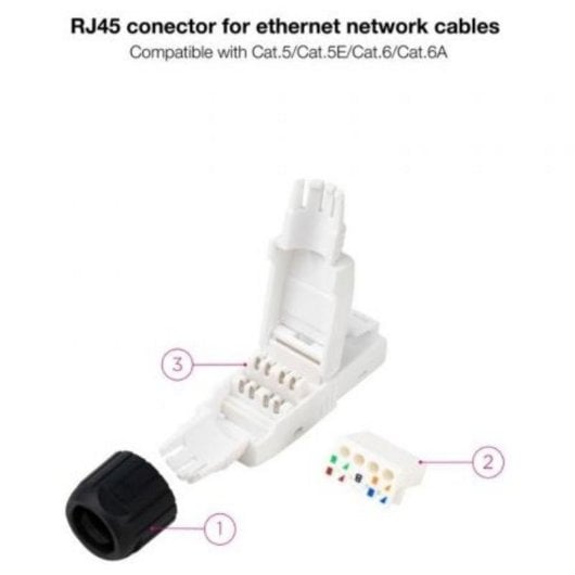 Connettore Nanocable 10.21.0601 RJ45 Cat.6A UTP Autocrimpante Bianco 10pz