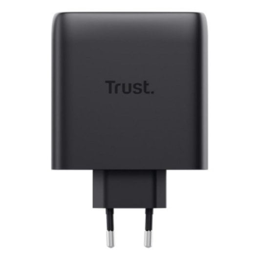 Carregador Trust Maxo GaN 100W 2xUSB-C Preto Cabo 2m Carregamento Rápido