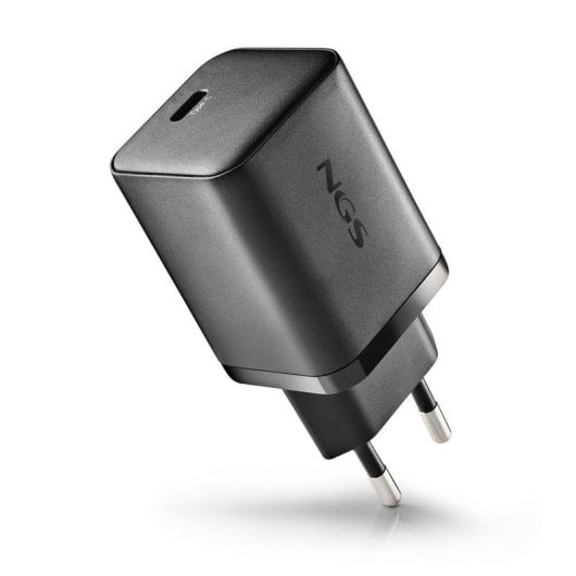 Carregador NGS Bud 65W-C USB-C GaN com Cabo 1,5 m Carregamento Rápido Preto