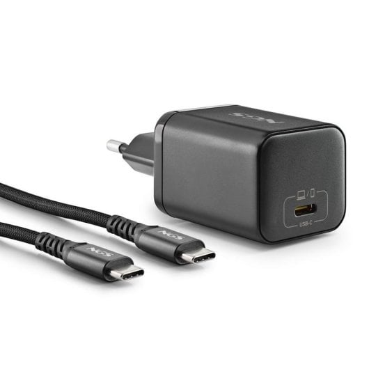 Carregador NGS Bud 65W-C USB-C GaN com Cabo 1,5 m Carregamento Rápido Preto