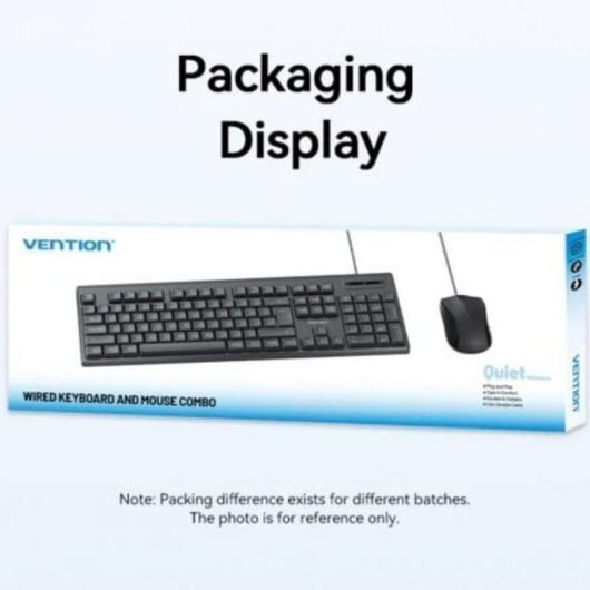 Teclado de membrana Vention KTY-EN Layout EN com rato USB Preto