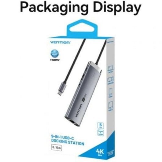 Hub Vention 9 puertos USB-C 5Gbps modelo TGVHB con HDMI 4K y Ethernet