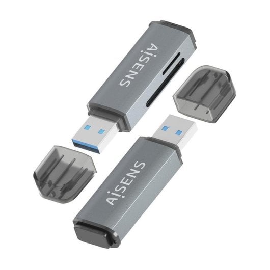 Lector de tarjetas Aisens ASCR-2A09-GR USB-A SD MicroSD MMC Gris