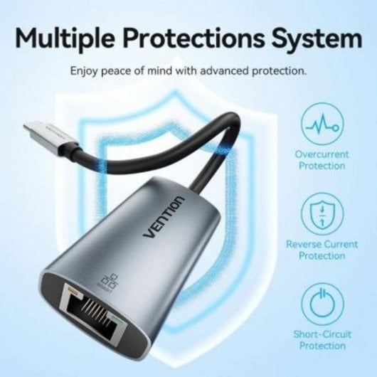 Adaptador USB-C Vention CFPHB Gigabit Ethernet 1000Mbps Gris 0,15 m