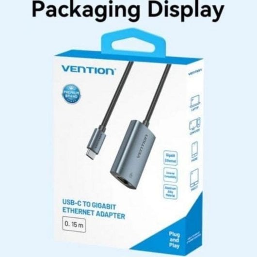 Adaptador USB-C Vention CFPHB Gigabit Ethernet 1000Mbps Gris 0,15 m