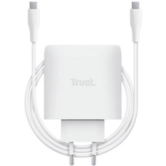 Chargeur GaN Trust Maxo 65W USB-C câble 2m charge rapide blanc