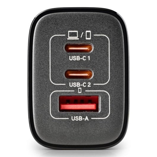 Carregador NGS ERA 65W BLACK GaN 2xUSB-C 1xUSB-A Carga Rápida