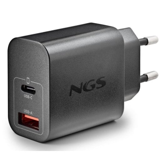 Carregador NGS ERA 20W BLACK GaN 2 Portas PD QC3.0 PPS Universal