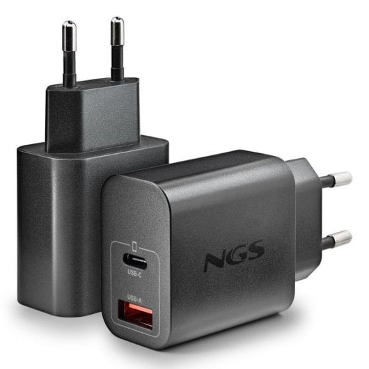 Carregador NGS ERA 20W BLACK GaN 2 Portas PD QC3.0 PPS Universal