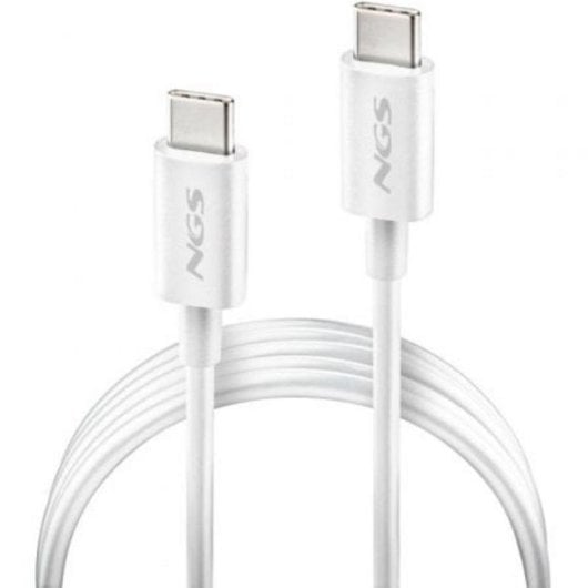 Cable USB-C NGS Zyro 60W-1 1m Carga Rápida 480Mbps Blanco