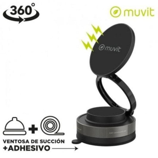 Supporto smartphone Muvit MCCHL0035 magnetico universale pieghevole ventosa nero