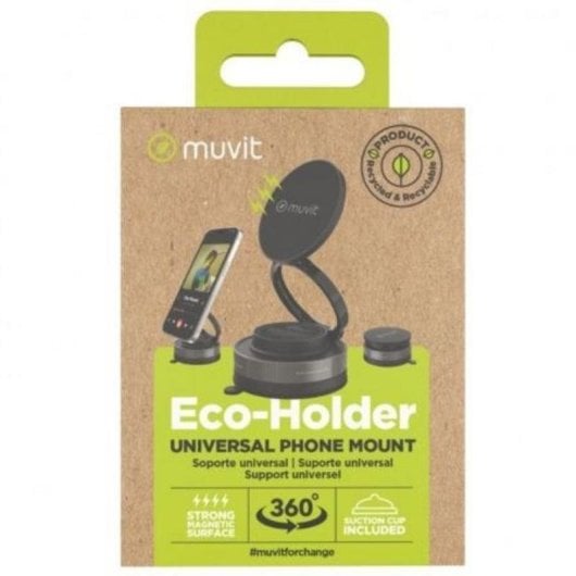 Supporto smartphone Muvit MCCHL0035 magnetico universale pieghevole ventosa nero