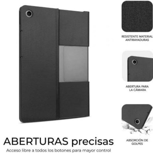 Funda Subblim Shock Case Lenovo Tab Plus 11.5" Negra Esquinas Reforzadas SmartCover