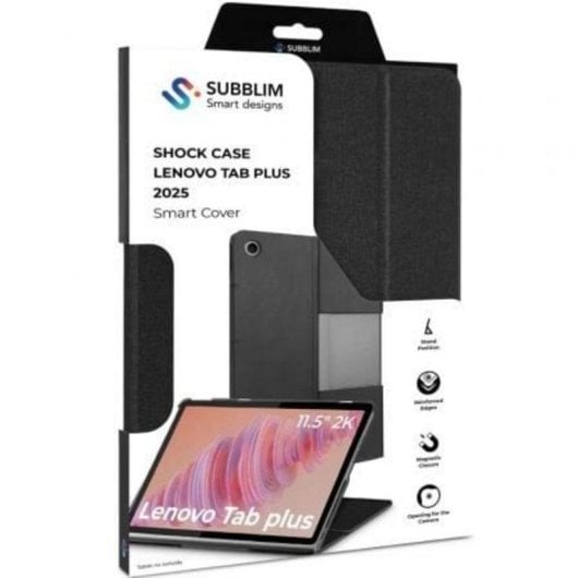 Funda Subblim Shock Case Lenovo Tab Plus 11.5" Negra Esquinas Reforzadas SmartCover