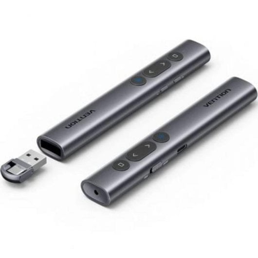 Presentador inalámbrico Vention KQJH0 Bluetooth USB-C Puntero Láser Verde Gris