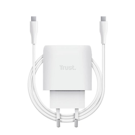Cargador Trust Maxo GaN USB-C 45W Blanco Power Delivery PPS 2m