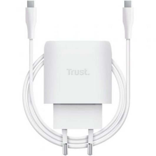 Cargador Trust Maxo GaN USB-C 45W Blanco Power Delivery PPS 2m