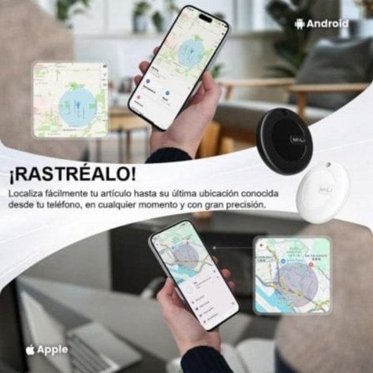 Localizador Leotec EasyTag Duo Bluetooth Dual iOS Android IP65 Negro con Llavero