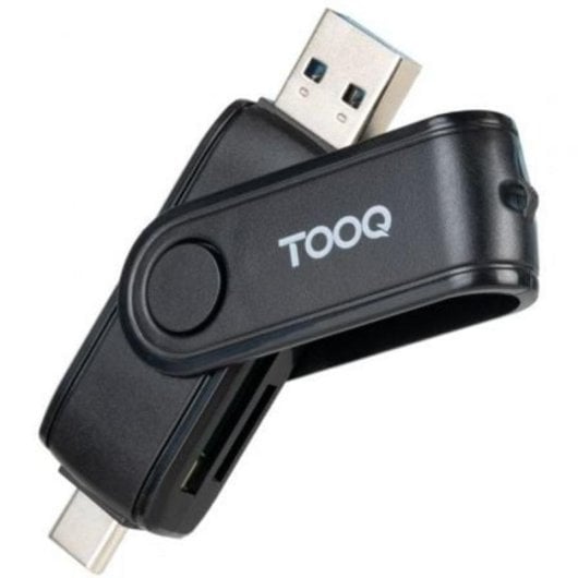 Lector de tarjetas TooQ TQR-3003B USB-C 2.0 USB-A 3.0 SD TF Compacto Negro