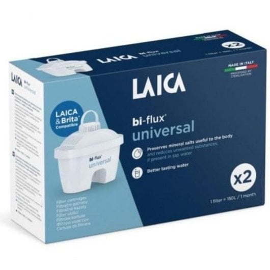 Cartouche filtrant Laica Bi-Flux Universal Slim F2L Pack de 2 pièces Filtration 5 étapes
