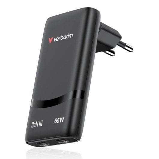 Cargador Verbatim 32354 65W USB-C GaN Negro carga rápida Power Delivery 3.0