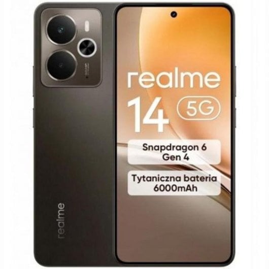 Realme 14 5G 8GB 256GB 6.67" AMOLED 5G Dual SIM Câmara 50MP Bateria 6000mAh Android 15 Castanho Titanium
