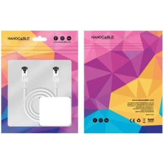 Cable de red Nanocable 10.20.2001-W Cat8.1 2GHz SSTP LSZH RJ45 1 m Blanco