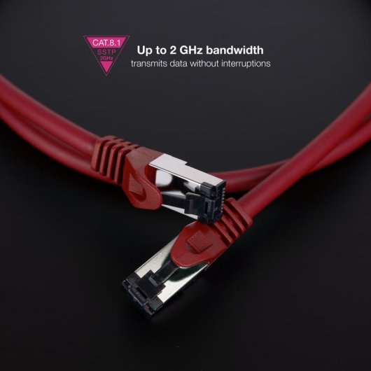 Cable de red Nanocable 10.20.2001-R Cat8.1 1m SSTP AWG26 LSZH Rojo