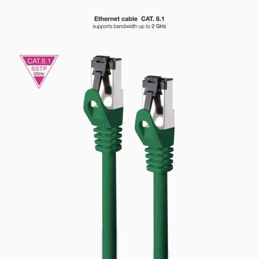 Cable de red Nanocable 10.20.2001-GR Cat.8.1 SSTP RJ45 1 m verde LSZH OFC