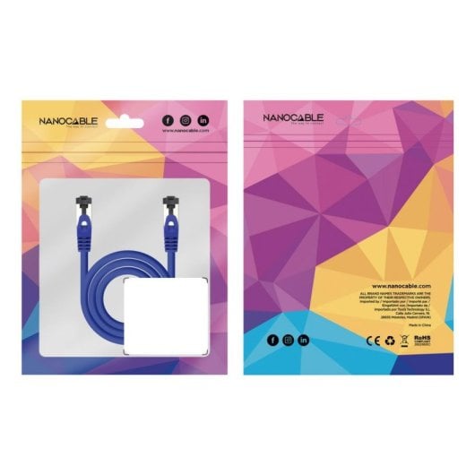 Cable de red Nanocable 10.20.2001-BL Cat.8.1 2GHz SSTP LSZH azul 1 m
