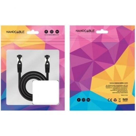 Cable de red Nanocable 10.20.2001-BK Cat8.1 SSTP AWG26 1 m Negro LSZH