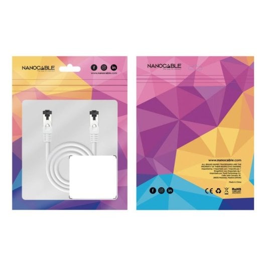 Cable de red Nanocable 10.20.2000-W Cat.8.1 SSTP AWG26 0,5 m blanco