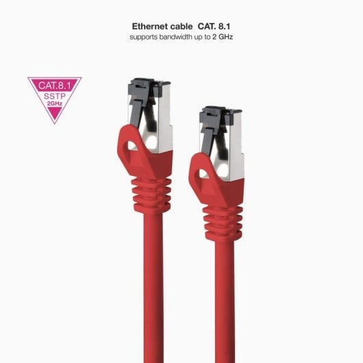 Cable de red Nanocable 10.20.2000-L30-R Cat.8.1 SSTP 0,3 m Rojo LSZH