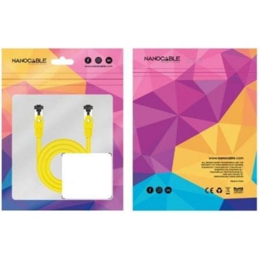 Cable de red Nanocable 10.20.2000-L25-Y Cat8.1 RJ45 SSTP 0.25 m Amarillo